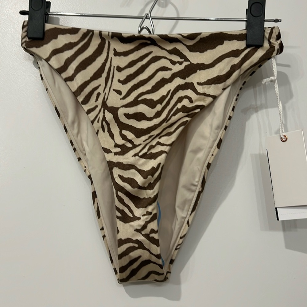 Good American cheeky zebra print bikini bottoms